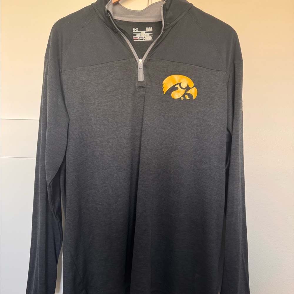 Iowa Hawkeye Under Armour Gray Quarter-Zip Pullover